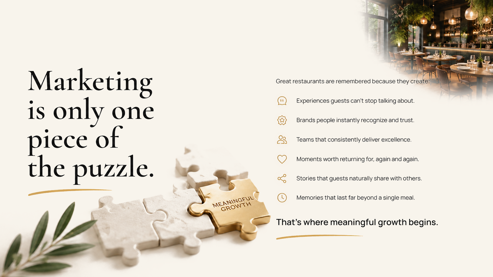 Marketing is only one piece of the puzzle editorial visual